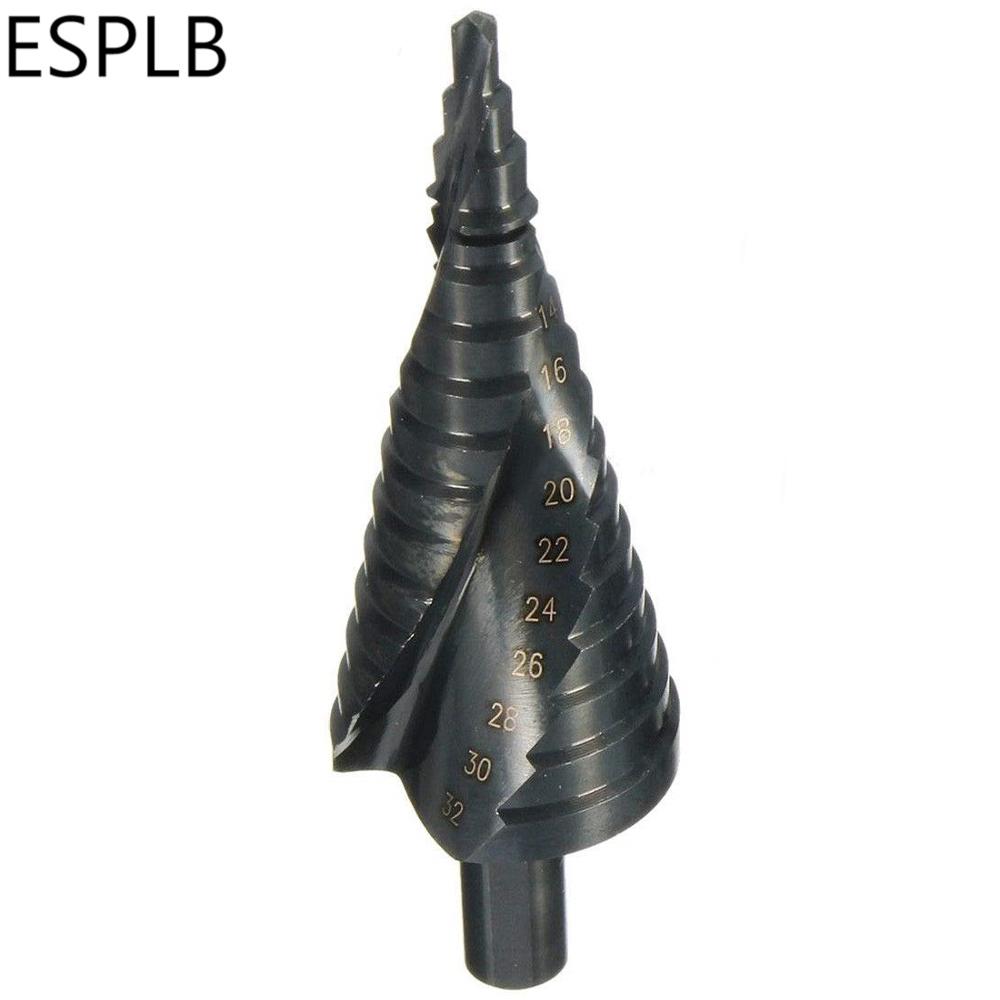 

ESPLB 3 шт. сверла HSS Cobalt Step Drill Bit 4-32MM из быстрорежущей стали с азотной спиралью и треугольным хвостовиком, набор сверл для металлического конуса
