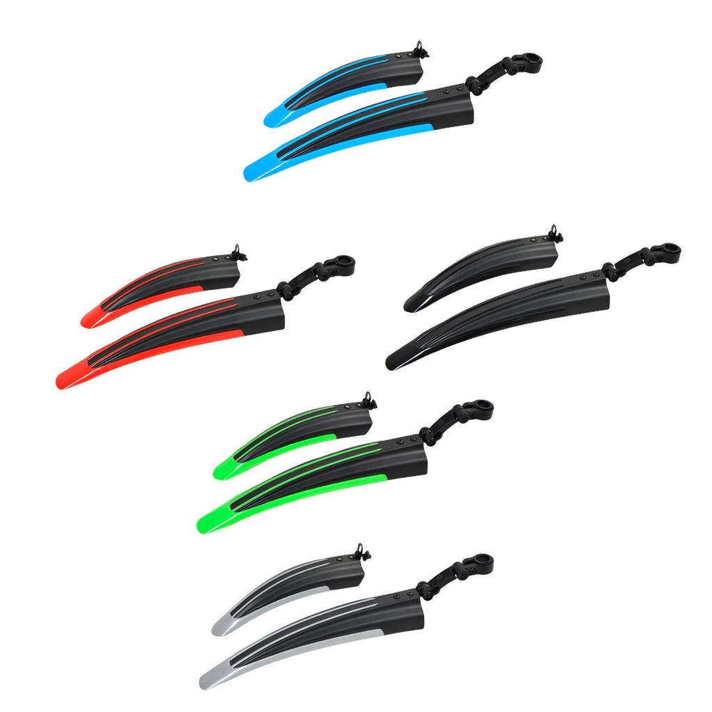 1 Pair Bike Mudguard Front Rear Set Universal Adjustable PP Material Lengthened Widened Easy Clean