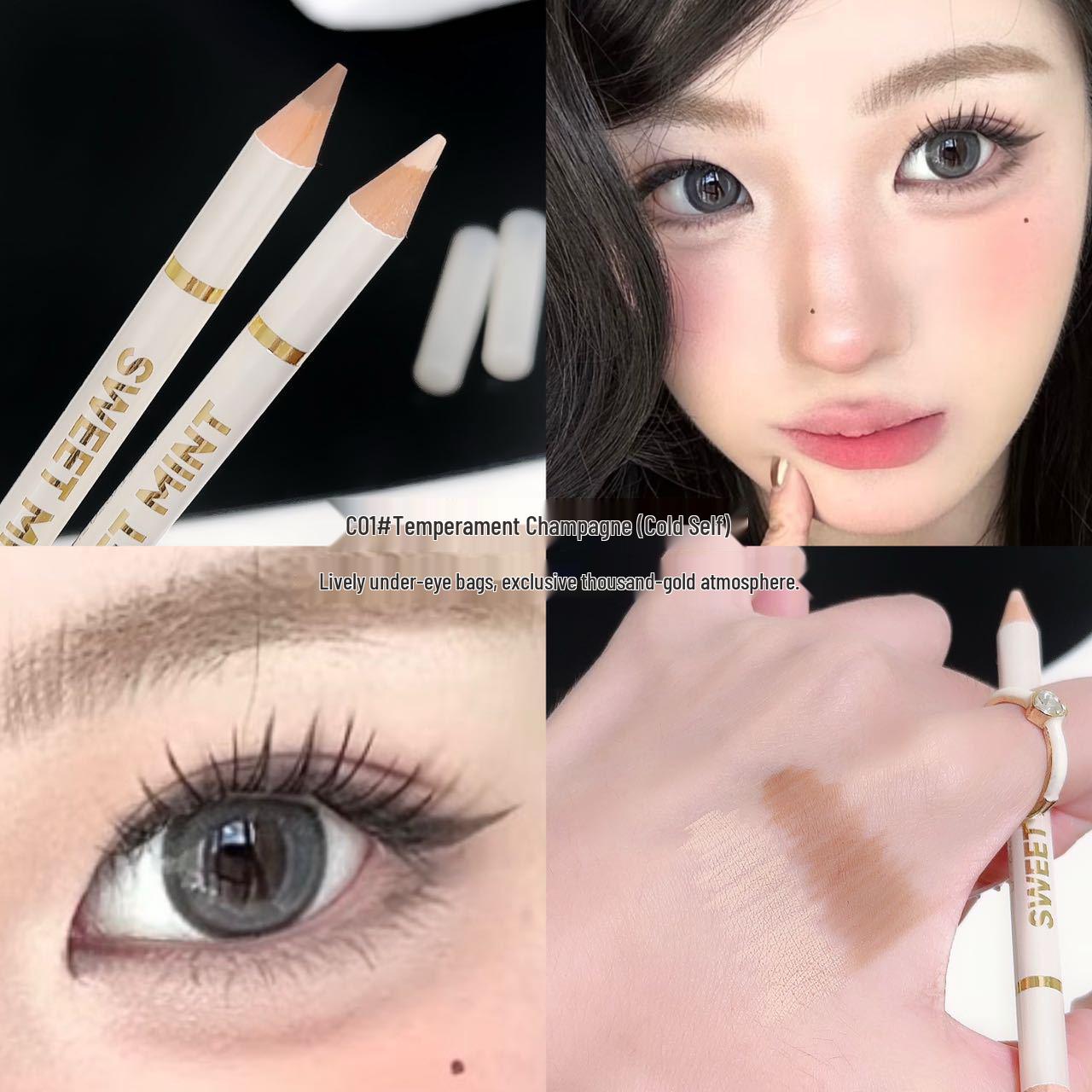 Sweet Mint Vivid Double-Ended Multi-Use Pen: Silky Texture, Easy-to-Use Highlighter, Lip Liner for Mother s Tear Bag. 1.2g