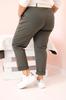 Spodnie Damskie Bawełniane Plus Size Z Paskiem Khaki Xl