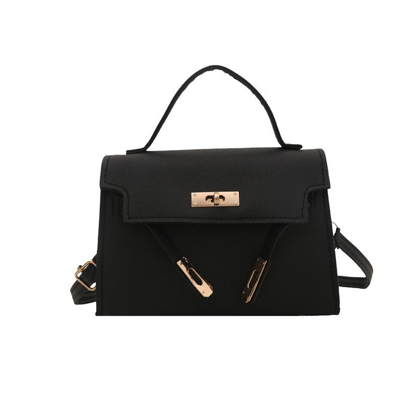 High-value niche commuter handbag women s 2026 summer new trendy style work shoulder messenger Kelly bag чёрный