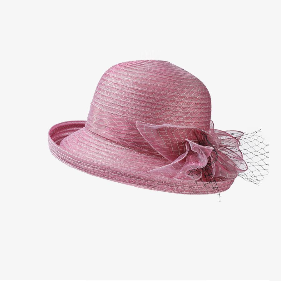 Summer Retro Style Basin Hat Women's Sunscreen Sunshade Hat Curled Topper Hat