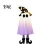 Tree Hanging Ghost Lanterns Halloween Decoration with Witch Hat And Leg, LED Lighted Spooky Trick or Treat Party Supplies Floating for Indoor Outdoor