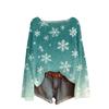Ladies' Fashionable Casual Long Sleeved Christmas Printed Round Neck Knitted Yarn