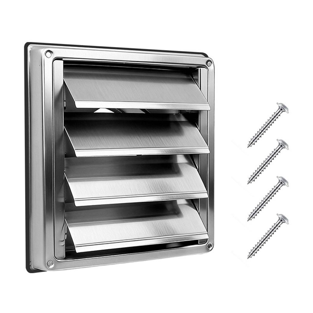 Wall Vent Exhaust Cover 304 Stainless Steel Dryer Hooded Wall Vent Exhaust Hood with Mesh Screen Damper for Dryer Vent Outdoor   Ventilation Include