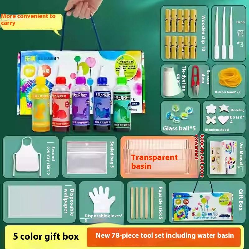 Fabric Dyes Tie Dye Pigments Tool Material Package DIY Handmade No Cooking Rubbing Plant Dyes Children's Drawing Graffiti