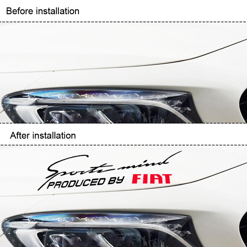 1Pcs Car Front Head Light Eyebrow 3D Sticker Decorator Engine Hood Sport Design for FIAT Abbas 500 Grande Stilo Freemont Punto Astra Bravo Ducato