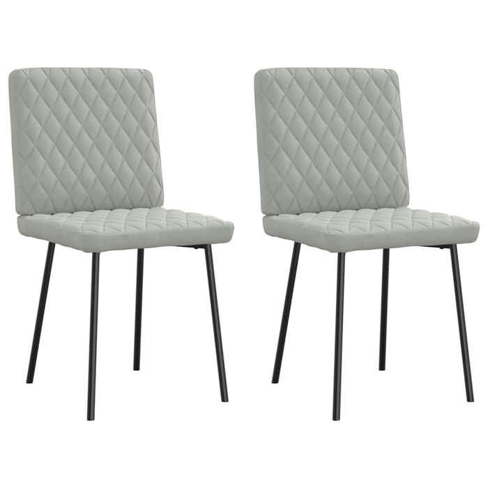 VidaXL Dining Chairs Set of 2 Light Grey Velvet 4101103
