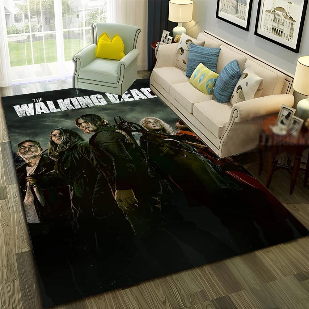 TV Horror The Walking Dead TWD Tappeto per Casa Soggiorno Camera da Letto Divano Zerbino Decorazione, Tappeto Area Gioco Bambini Tappetino Antiscivolo