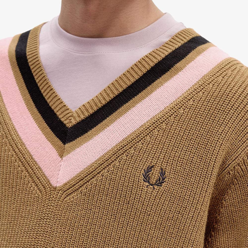 FRED PERRY [Sharp] Stripe Trim V-Neck Knit - Shadestone Afpm2336523-P96