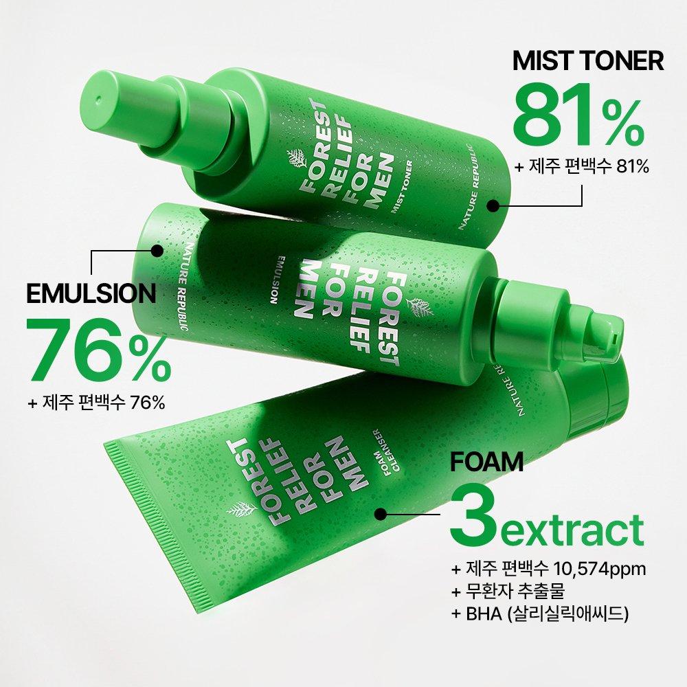 Nature Republic Forest Relief for Men Skincare Set 150ml X3ea