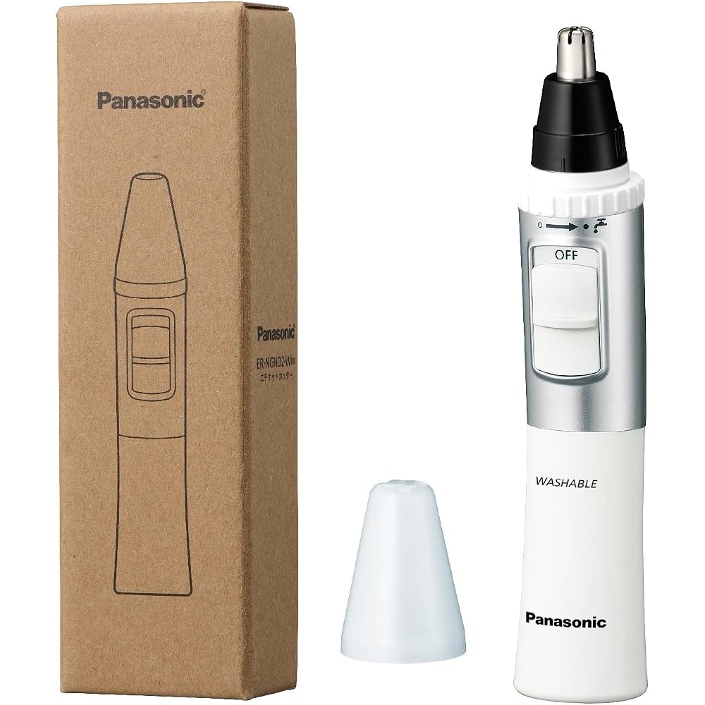 Panasonic ER-NGND2-W Nose Hair Trimmer Battery Operated Washable Men's Eyebrow Hair Cutter
