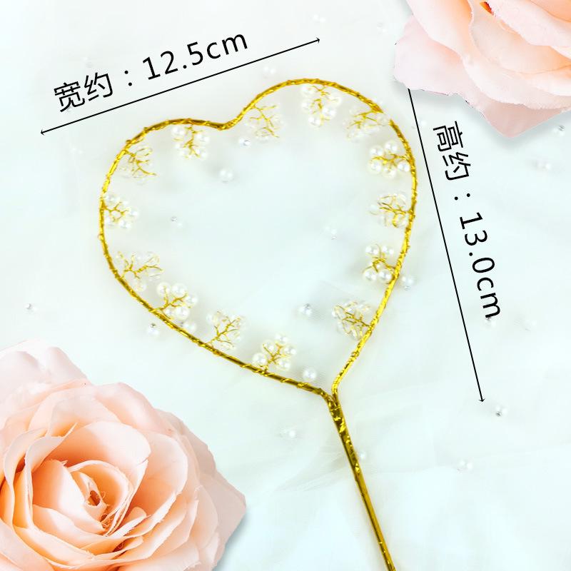 Romantic Heart Pearl Cake Topper for Valentine s, Weddings, and Birthdays