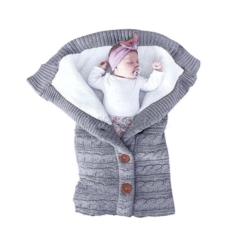 Swaddle Baby Infant Sleeping Bag Stroller Wrap Knitted Blanket Thicken Lamb Wool