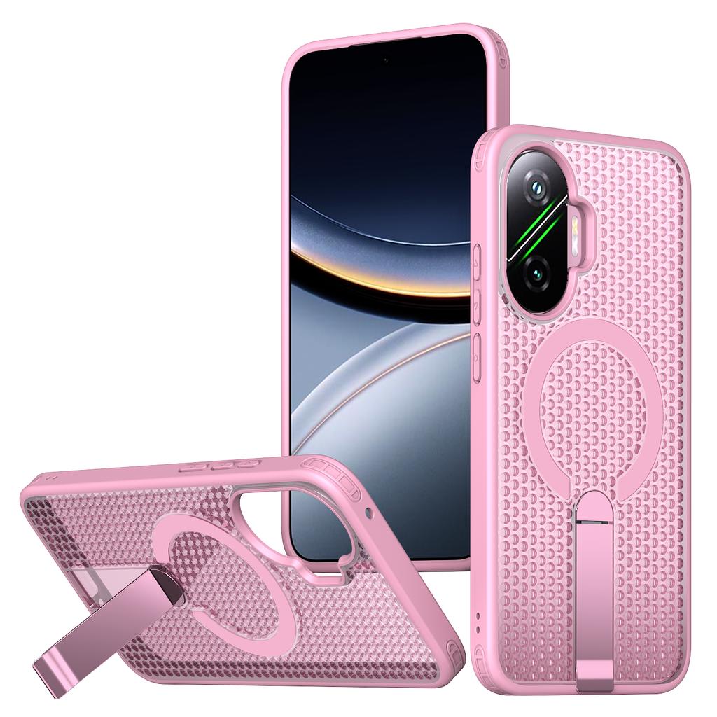 Militärisches Anti-Fall-Kühlloch-Design Magnetische Hülle Für Xiaomi Poco F7 Redmi Turbo 4 Pro Metallständer TPU Acryl Rückseite