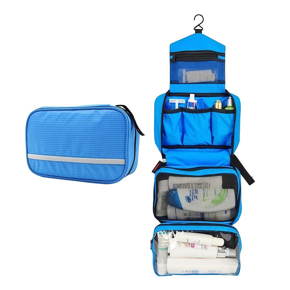 Outdoor Travel Three In One Wash Bag, Portable Dry Wet Separation Storage Bag, Multifunctional Pure Nylon Makeup Bag.zwq