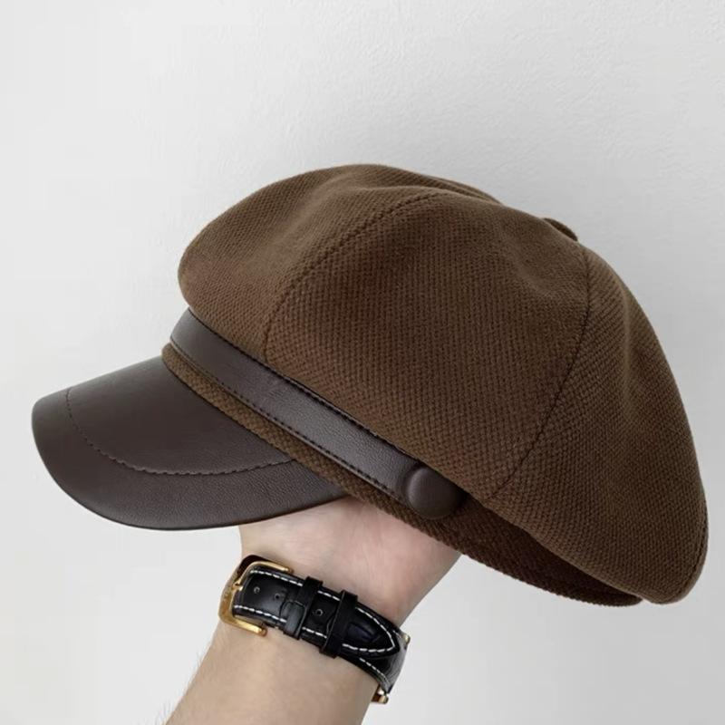 

Осень-зима шляпа Майяра женская ретро-шляпа художника берет шляпы восьмиугольная кепка XS кофейный