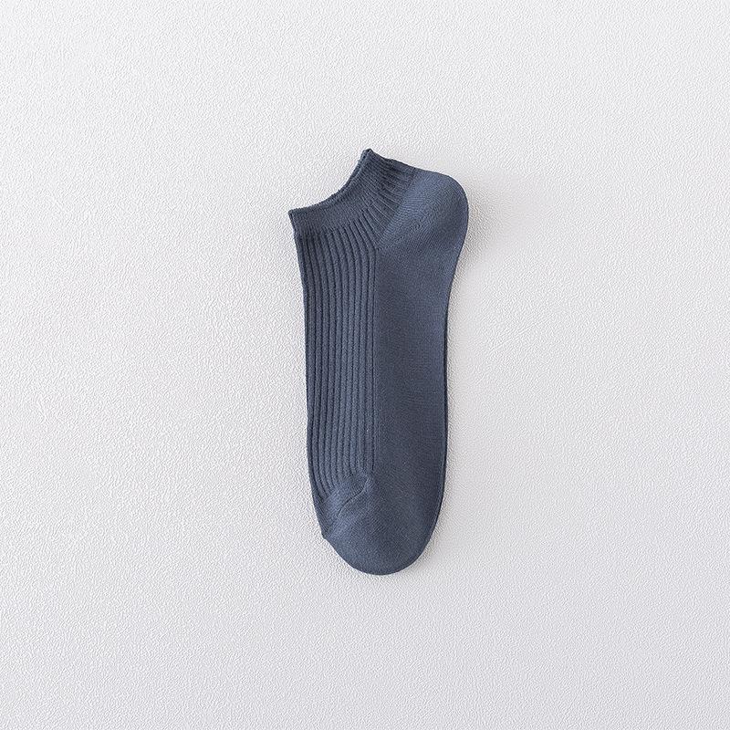 

Мужские летние тонкие однотонные дезодорирующие влагоотводящие короткие хлопковые носки 1 pair синий