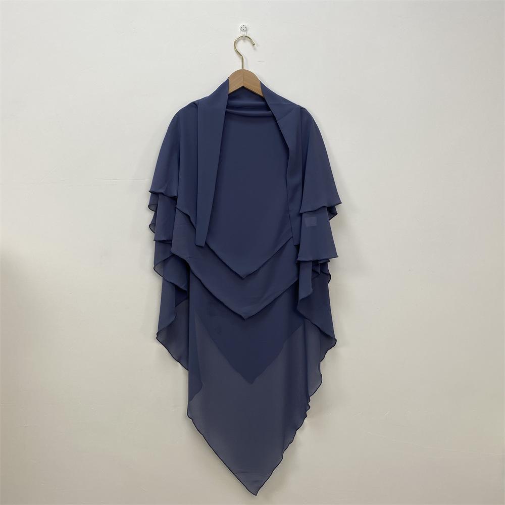 Pañuelo de Chifón de Doble Capa de Color Sólido - Estilo Medio Oriente, Dubái, Turquía (Grande, 2305)