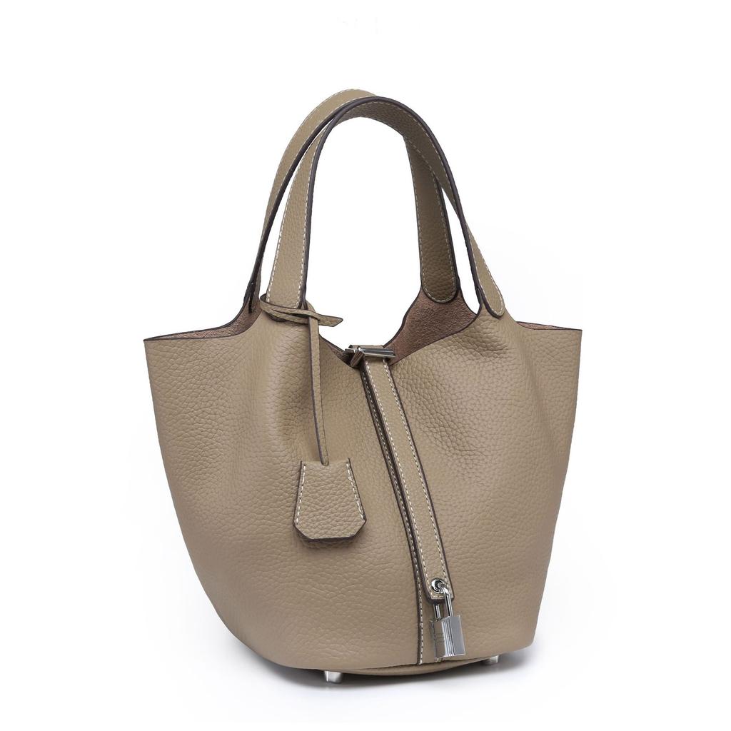 First Layer Cowhide Vegetable Basket Bucket Bag, Cross-border Fashion Large-capacity Tote Bag, Genuine Leather Women's Bag Factory Wholesale