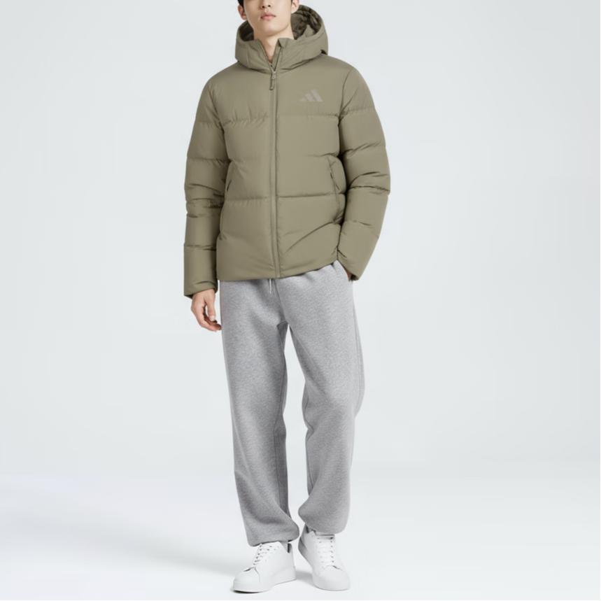 adidas Puchowa kurtka puchowa Wodoodporna Ciepła Sportowa Casualowa Kurtka puchowa Kurtka Unisex Zielona JV6188