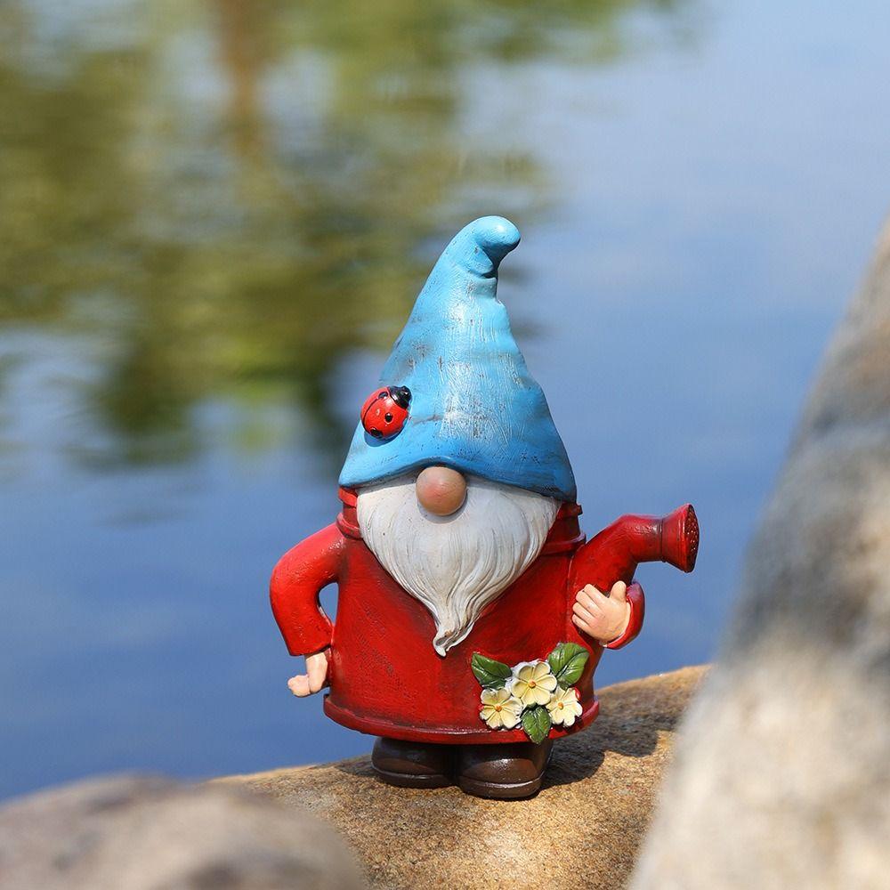 Resin Gnome Dwarf Flower Pot Cute Garden Elf Pot Figurine Hydroponic Flower Holder  Desktop