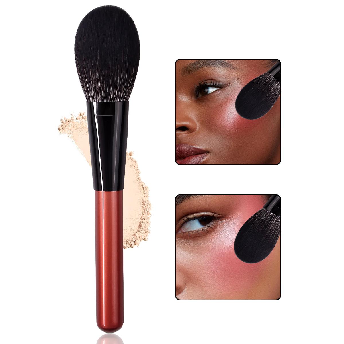 

High-end redwood handle tongue-shaped makeup brush - multi-purpose blush brush, powder brush for beginners facial makeup красный