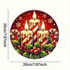 Vintage Christmas D Relief Art High Definition Metal Wall Art Set of  Retro Round Iron Sheet Decor Includes Santa Truck Sno
