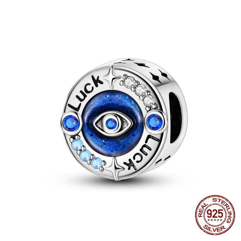 Original 100% Copper Blue Zircon Devil Eye Series Charms Fitoriginal Bracelet Diy Jewelry Making Women Gift
