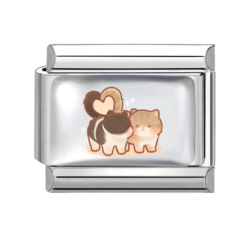 New Lovely Cat Dog Cow Fish Heart Y2K Wholesale Italian Charms Fit 9MM Stainless Steel Bracelet DIY Creative Jewelry Gifts