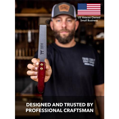 [Pod dohledem amerických DIY odborníků] Temple Tool Kolíková pila, 150 mm, Oboustranná, Vyměnitelné čepele, Přesná pila, Bez svorky, pro DIY dřevoobrábění