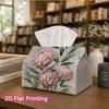 1pc, 2D Flat Printing, Tissue Box Beautiful Pink Provence Floral Print Pattern Printed Tissue Box, Durable Decoration, Living Room, Bedroom, And Car, 