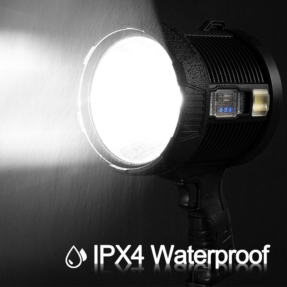 P50 Portable Handheld Led Flashlight Searchlight Spotlights With COB Light Solar Panel Type-C Charging Torch for Hunt,Outdoors