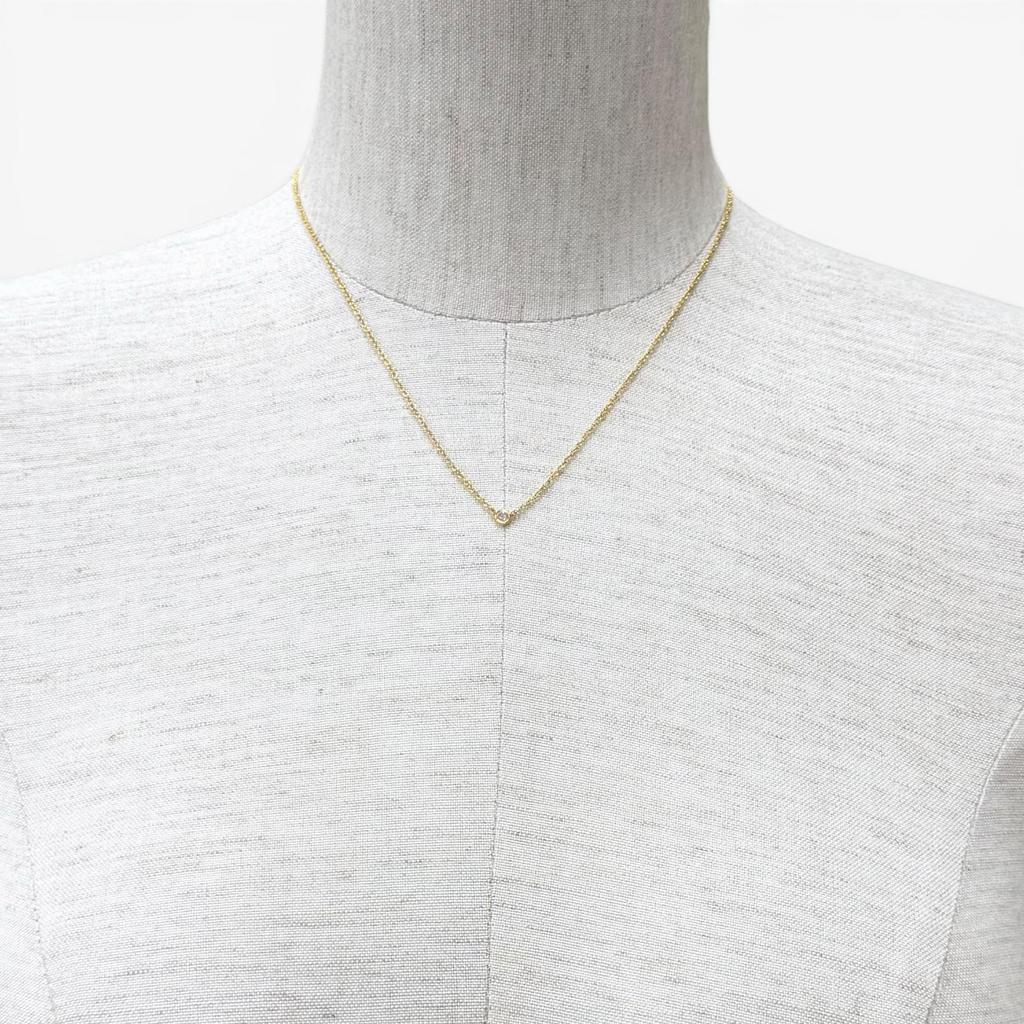 Great TIFFANY&Co. Necklace By the Yard 1P Diamond Necklace around0.03ct AU750 Used