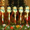 Solar Christmas Lawn Lights Santa Snowman Stake Lamps for Yard Outdoor Warm White LED Garden Lighting