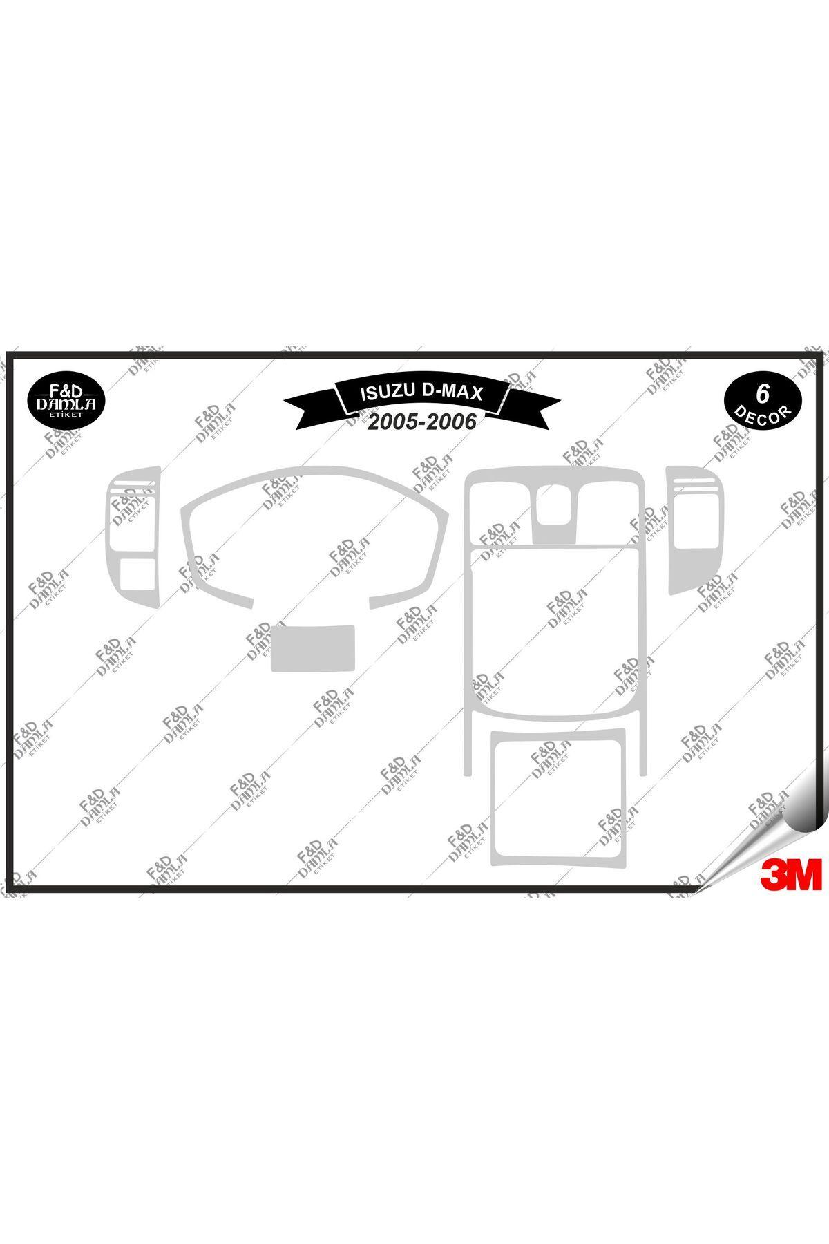 

Isuzu D Max 2005-2006 Torpido Konsol Trim Göğüs Maun Kaplama Set 6 Parça Gümüş