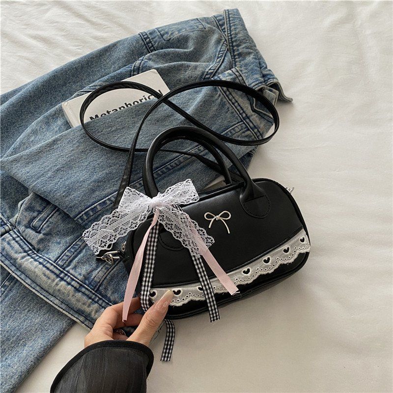 Simple Stylish New Women's Crossbody Bag Fashion Handbag Shoulder Bag Versatile Bowling Bag Cute Bow Crossbody Pouch