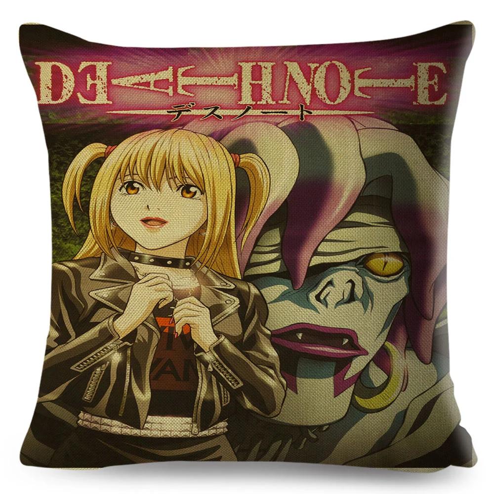 Death Note Cushion Cover Decor Cartoon Classic Anime Print Pillow Case Polyester Pillowcase for Sofa Home Children Room 45x45cm