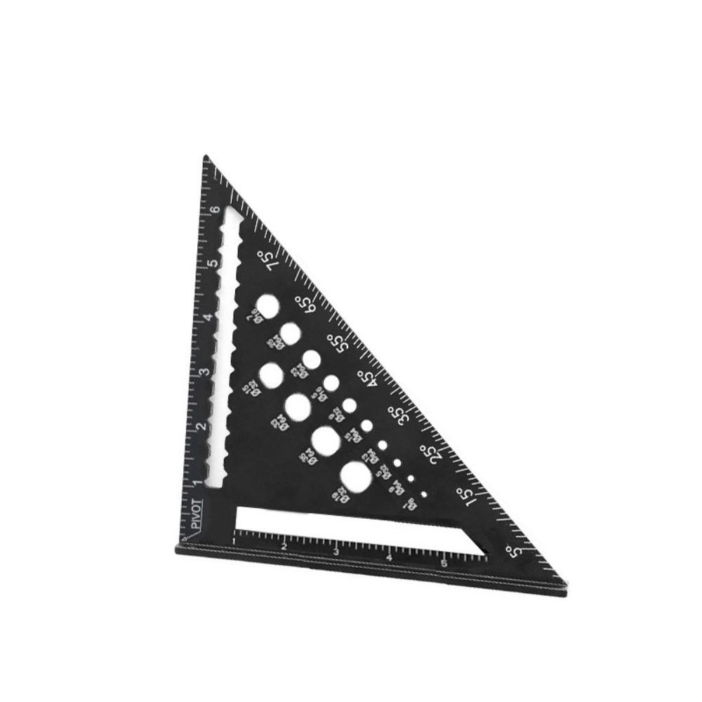 Portable 7inch Triangle Ruler Aluminum High Precision Woodworking Square Multifunctional Wear Resistant Angler Scriber