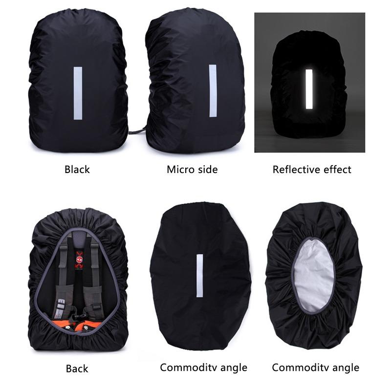 1Pc 65-75L Reflective Waterproof Backpack Rain Cover Outdoor Sport Night Cycling Safety Light Raincover Case Bag Camping Hiking
