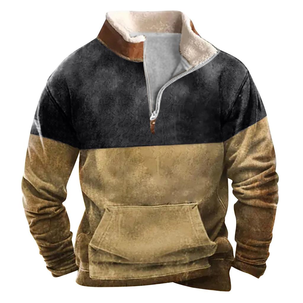 Das Herren-Sweatshirt mit Stehkragen im Frühling und Herbst ist ein Outdoor-Freizeitpullover