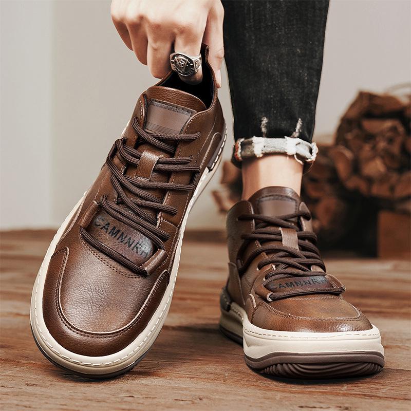 Men's High-Top Waterproof Non-Slip Skate Sneakers - Trendy Autumn Casual Shoes for Teens and Students