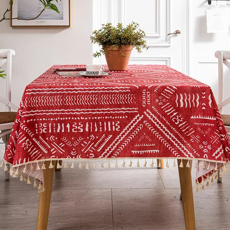 Водонепроницаемая полосатая скатерть с геометрическими линиями OiFabric — фото 7