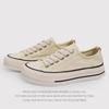 Summer Canvas Shoes Women'S OnePedal Round Head LaceUp NonSlip ThickSoled Casual Board Shoes