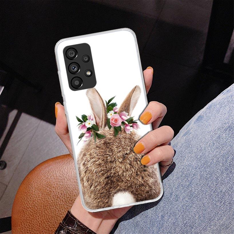 Cute Bunny Baby Rabbits Phnoe Case for Samsung Galaxy A15 A55 A35 A25 A14 A54 A34 A24 A13 A53 A33 A23 A52 A12 A32 A22 A04S A03S