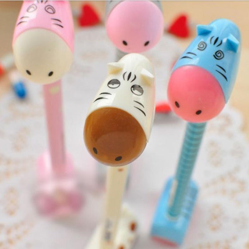 4 Pcs Donkey Ball Pen Novelty Student Toys School Office Cartoon Stationery Plastic