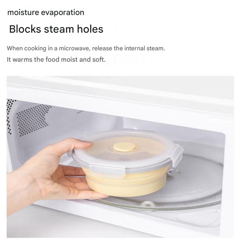 Foldable Silicone Round Container 1100 Ml (Diameter 17 Cm X H 7.4 Cm, Diameter 6.7" X H 2.9")