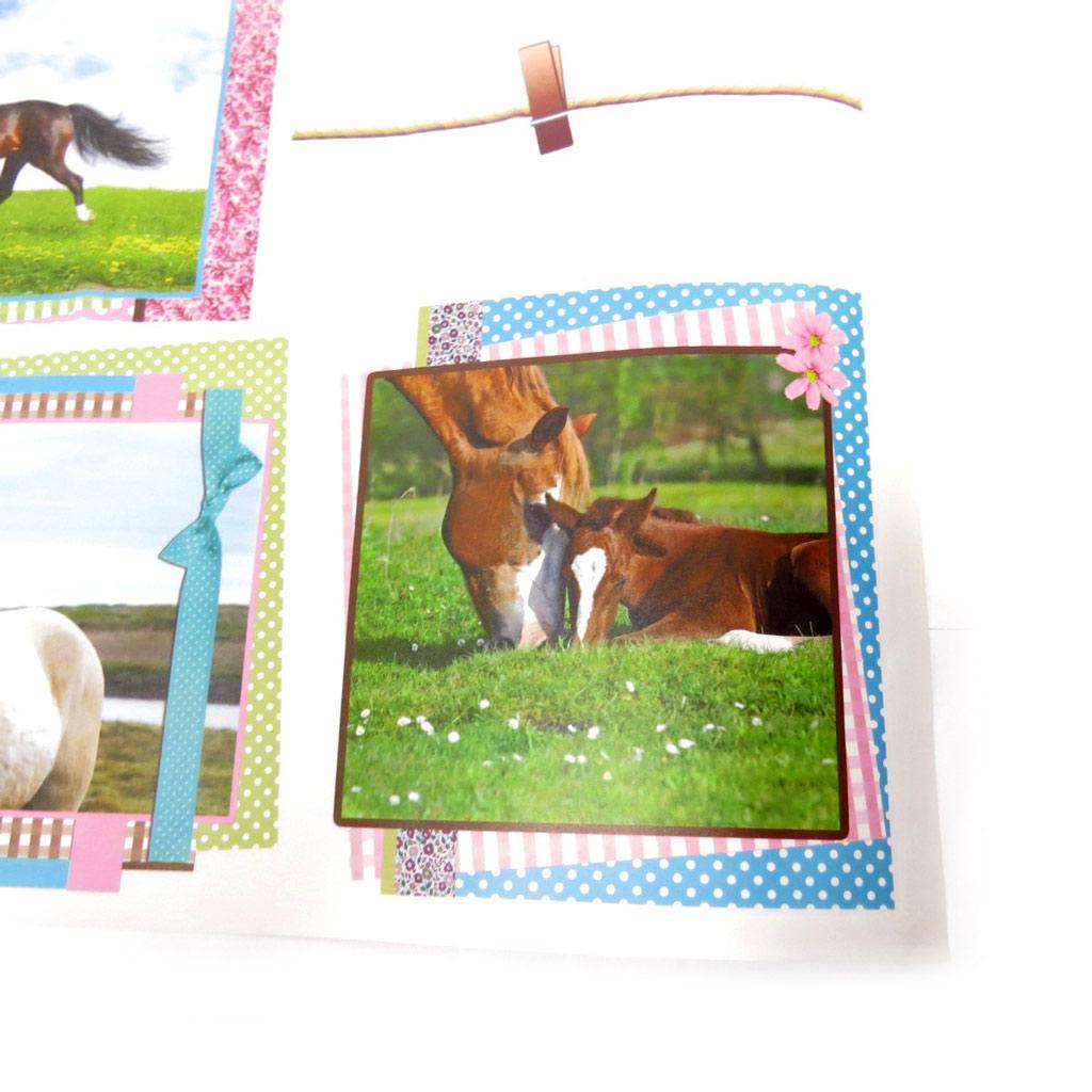 Les Trésors De Lily [L2474] - Planche de stickers 'Passion Chevaux' rose bleu (50x70 cm)