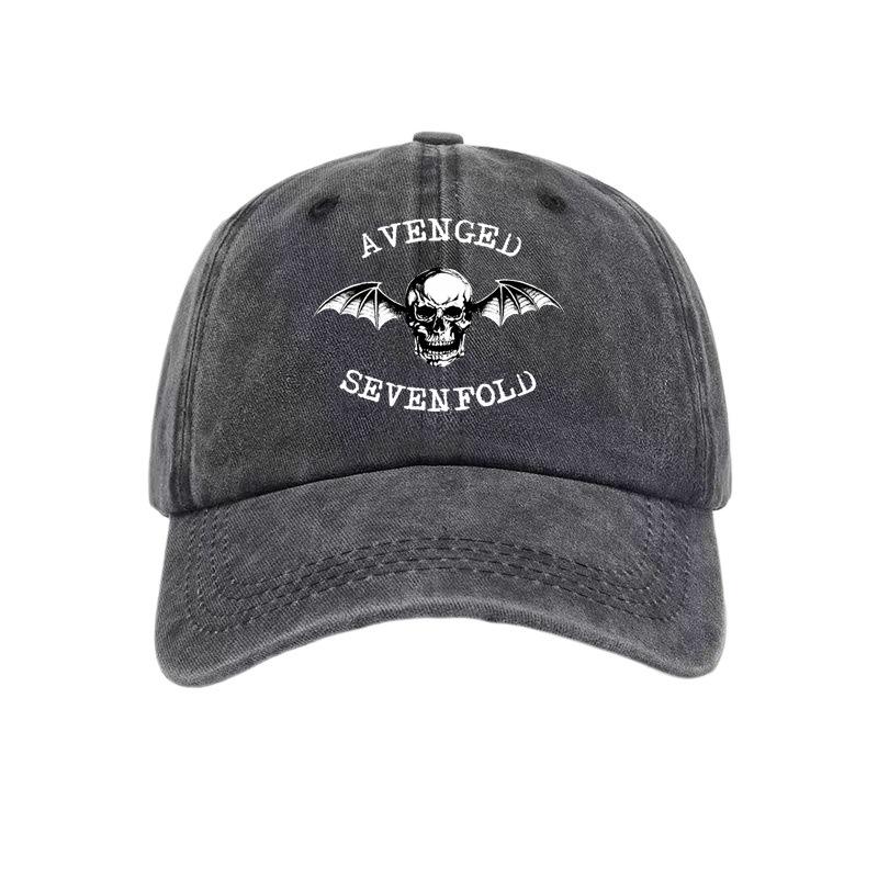 Yto Household Items Women's Vintage Avenged Sevenfold With Printed Pattern Hats Vintage Distresseded Denim Heavy Metal Band Skull Baseball Cap Adjustable For Men And Cm