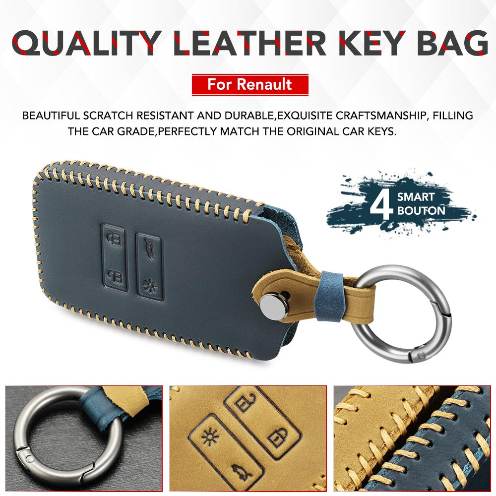 För Renault Captur 2022 Lädernyckelhållare till Renault Clio Megane Arkana Arcan Kadjar Zoe Espace 5 Smart Key Bilväska